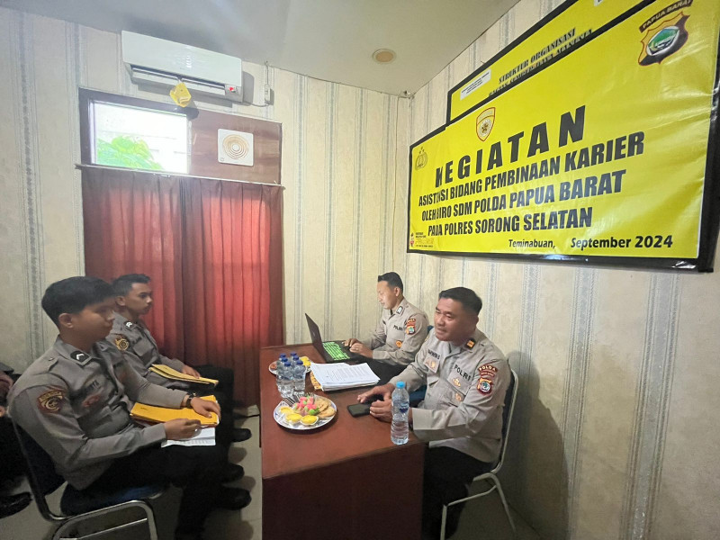 Biro SDM Polda Papua Barat Laksanakan Asistensi Pembinaan Karir SDM di Polres Sorong Selatan.